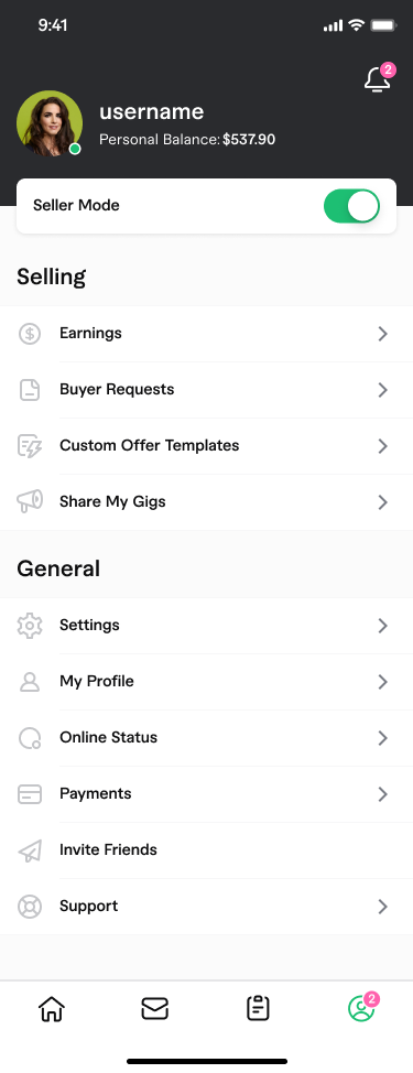 Seller dashboard on the mobile app – Fiverr Help Center